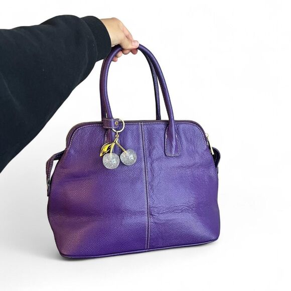 Muska Milano Purple Leather Satchel - italian designer - Picture 1 of 6